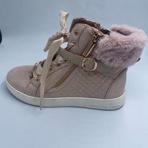 Michael Kors Jem Adi Hi Top Sneakers Rose Gold Girls Shoes Size 3
